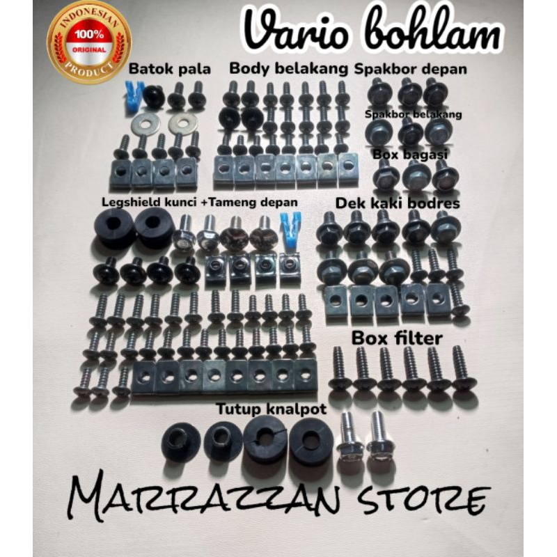 Jual Gratis Ongkir Cod Baut Vario Bohlam Fullset Body Baut Vario Bohlam Lengkap Baut Vario