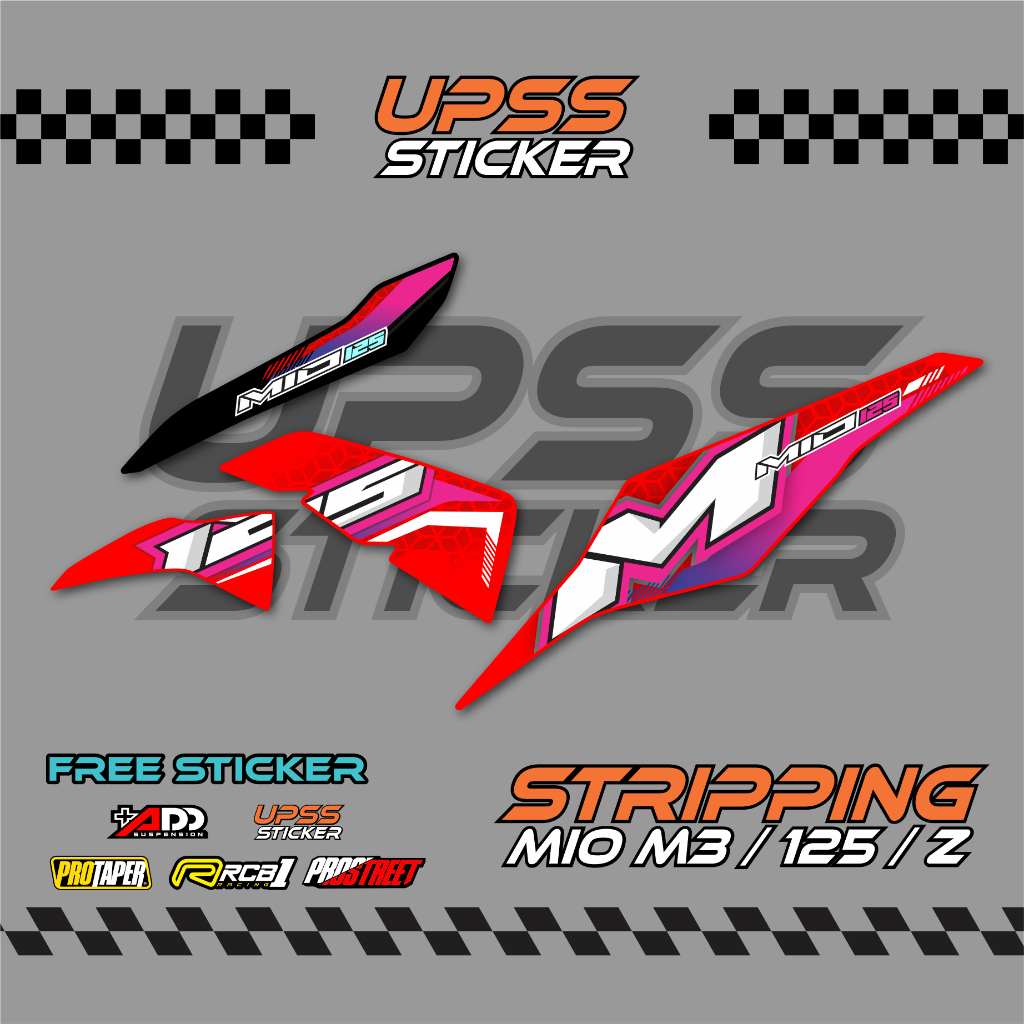 Jual Stiker Mio M3/Z Decal Striping Standar Mio M3/Z Premium Racing ...