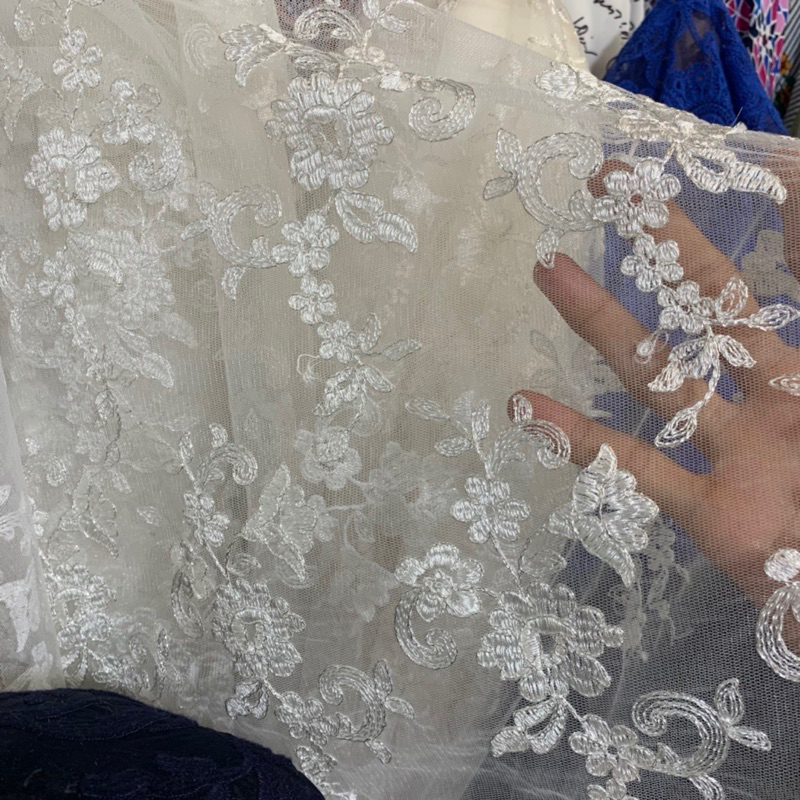 Jual Kain Organza Bordir Lace Import Harga Per Setengah Meter Shopee