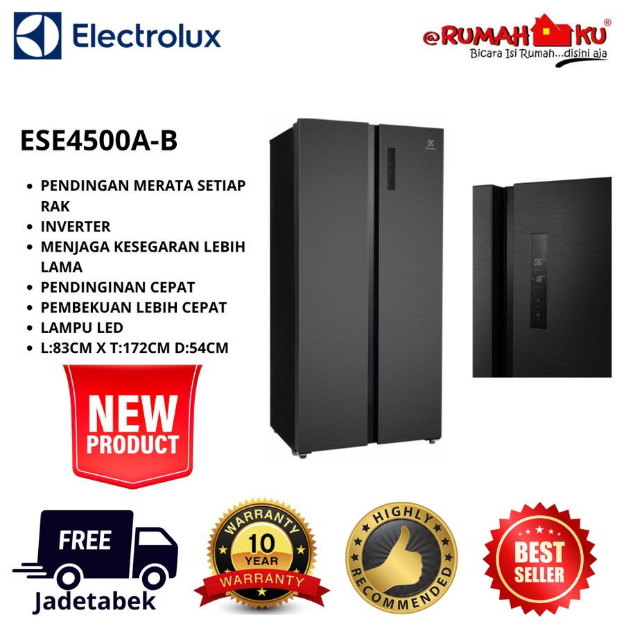 Jual KULKAS ELECTROLUX SIDE BY SIDE ESE4500A-B / ESE 4500A-B ...