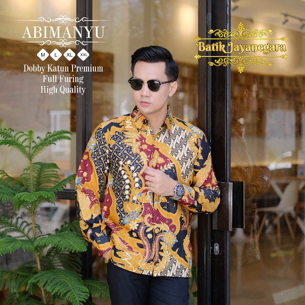 Jual Jayanegara Batik Kemeja Baju Pria Lengan Panjang Reguler Fit Dobby