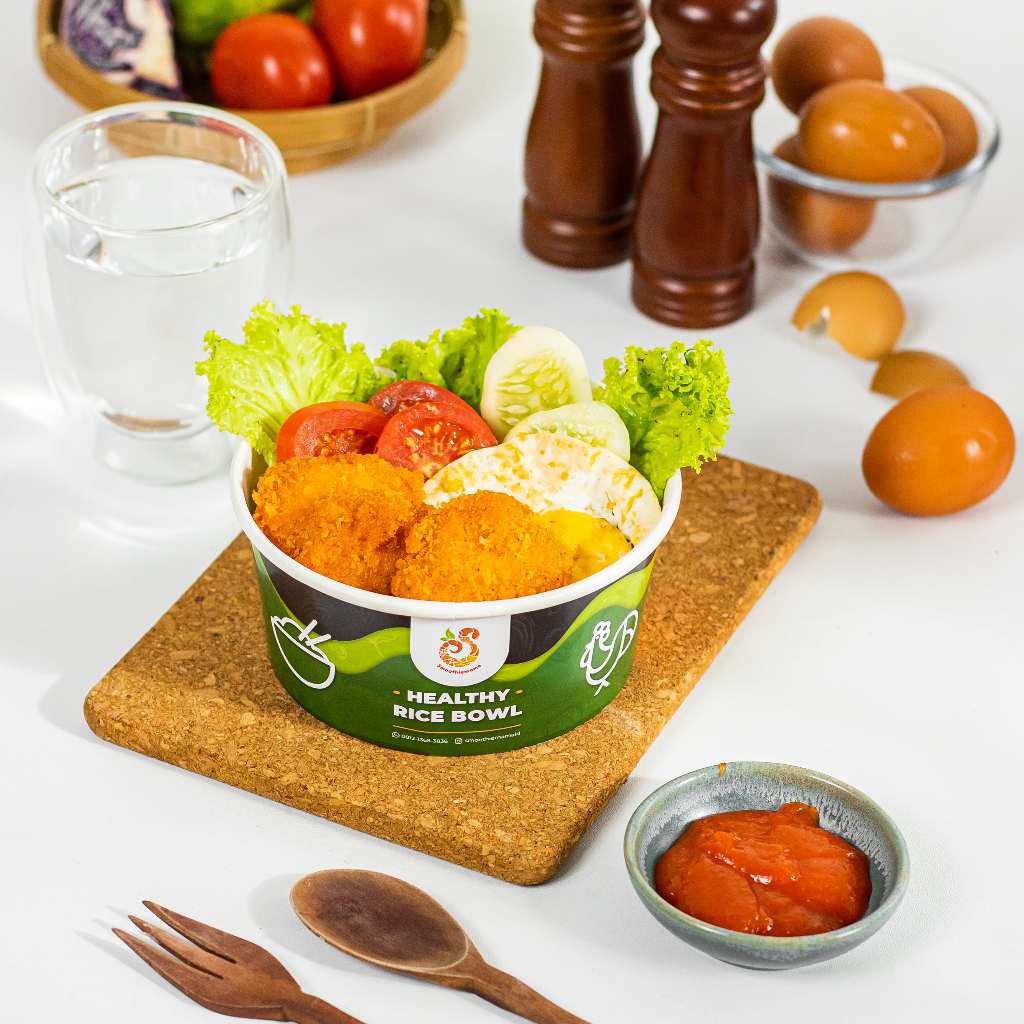 Jual SMOOTHIEMAMA Nasi Box HEALTHY RICE BOWL MINI CHICKEN KATSU 24oz | Shopee Indonesia