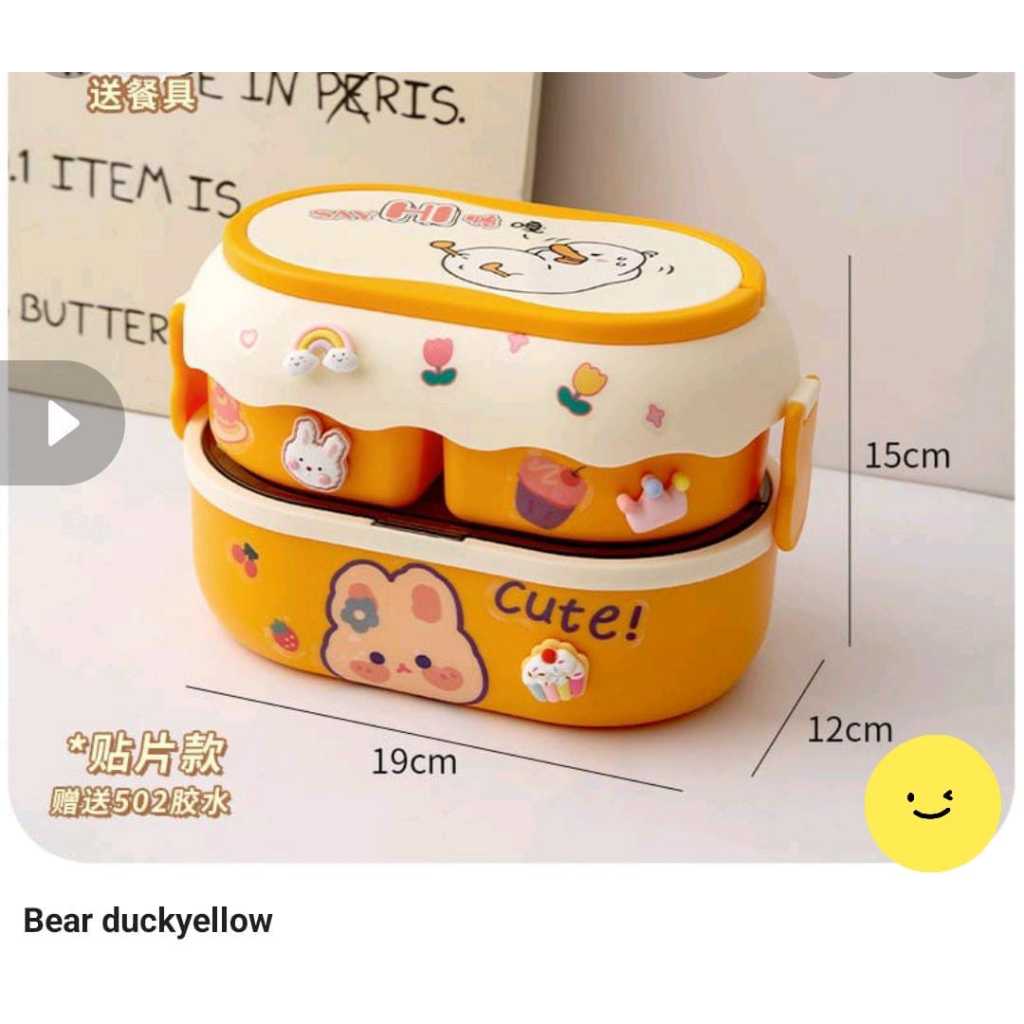 Jual Tempat Bekal Makanan Lunch Meal Food Box Food Container Motif Lucu ...