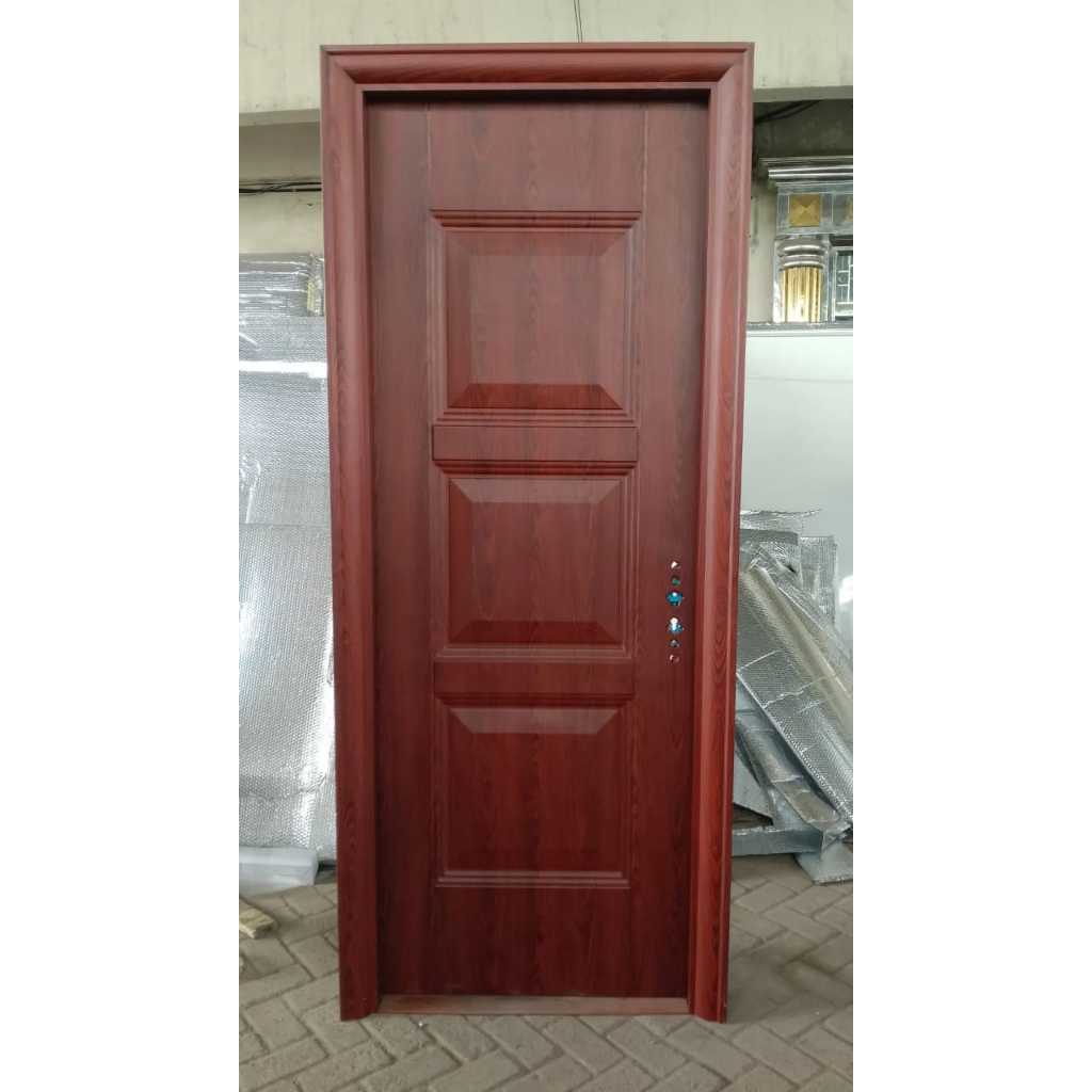 Jual Inovasi Kontruksi Luxury Single Pan Pintu Baja Single Lengkap Pintu Utama Kamar 