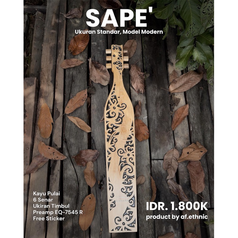 Jual Alat Musik Sape' (model modern, 6 senar) | Shopee Indonesia