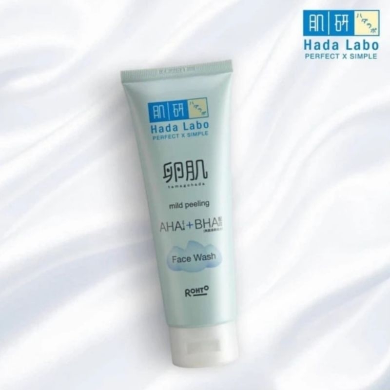 Jual hada labo tamagohada mild peeling AHA+BHA facial wash 100gr ...