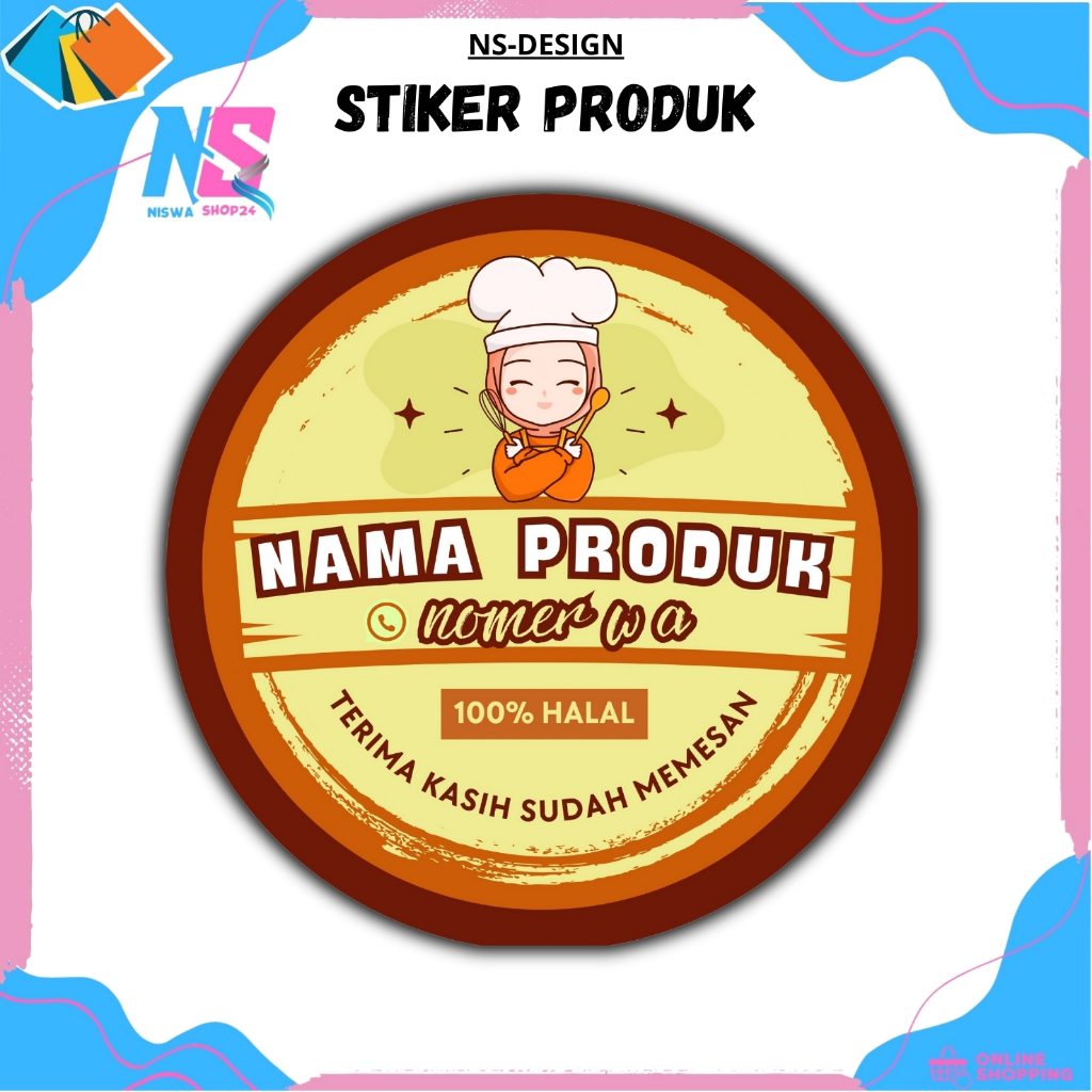 Jual Stiker produk kemasan makanan - cemilan gratis design - Stiker