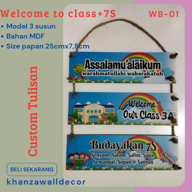 Jual Hiasan dinding welcome to class+7S (Custom tulisan) | Shopee Indonesia