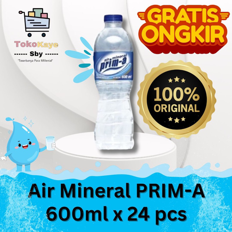 Jual Air Mineral Prima Botol 600 Ml Mineral Water 1 Karton Shopee Indonesia 1001