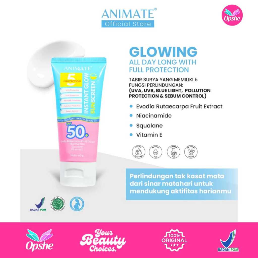 Jual Animate Instant Glow Sunscreen 5 Protection | Shopee Indonesia