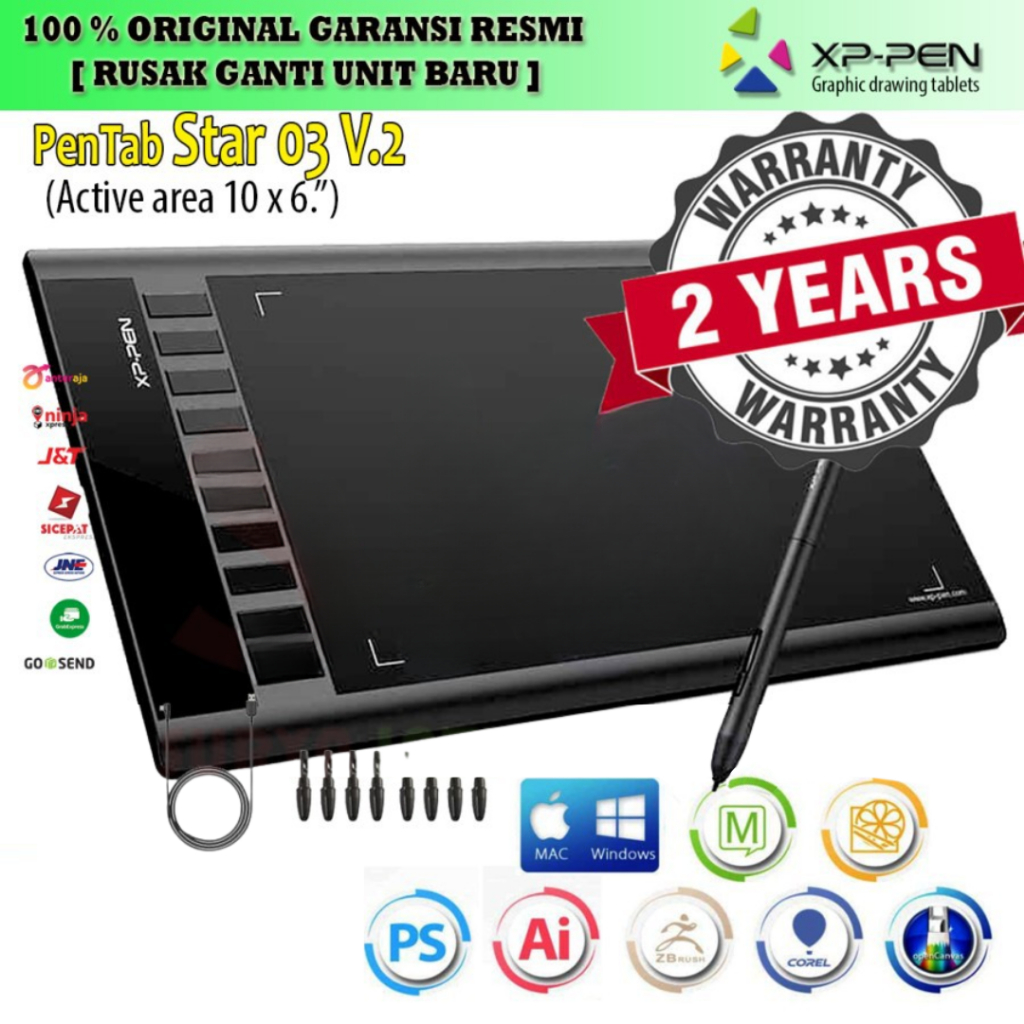 Jual XP Pen Star 03 Pro V2 Graphic Drawing Pen Garansi Resmi 2 Tahun ...
