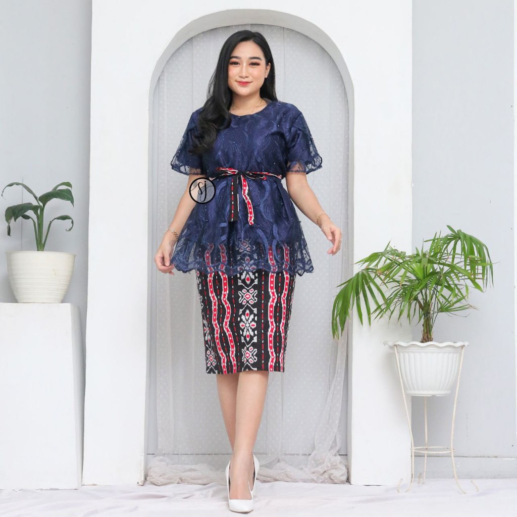 Jual BARAJA Dress Brokat Ivanna Dress Wanita Kondangan Mewah Dres Brokat Casual Dress