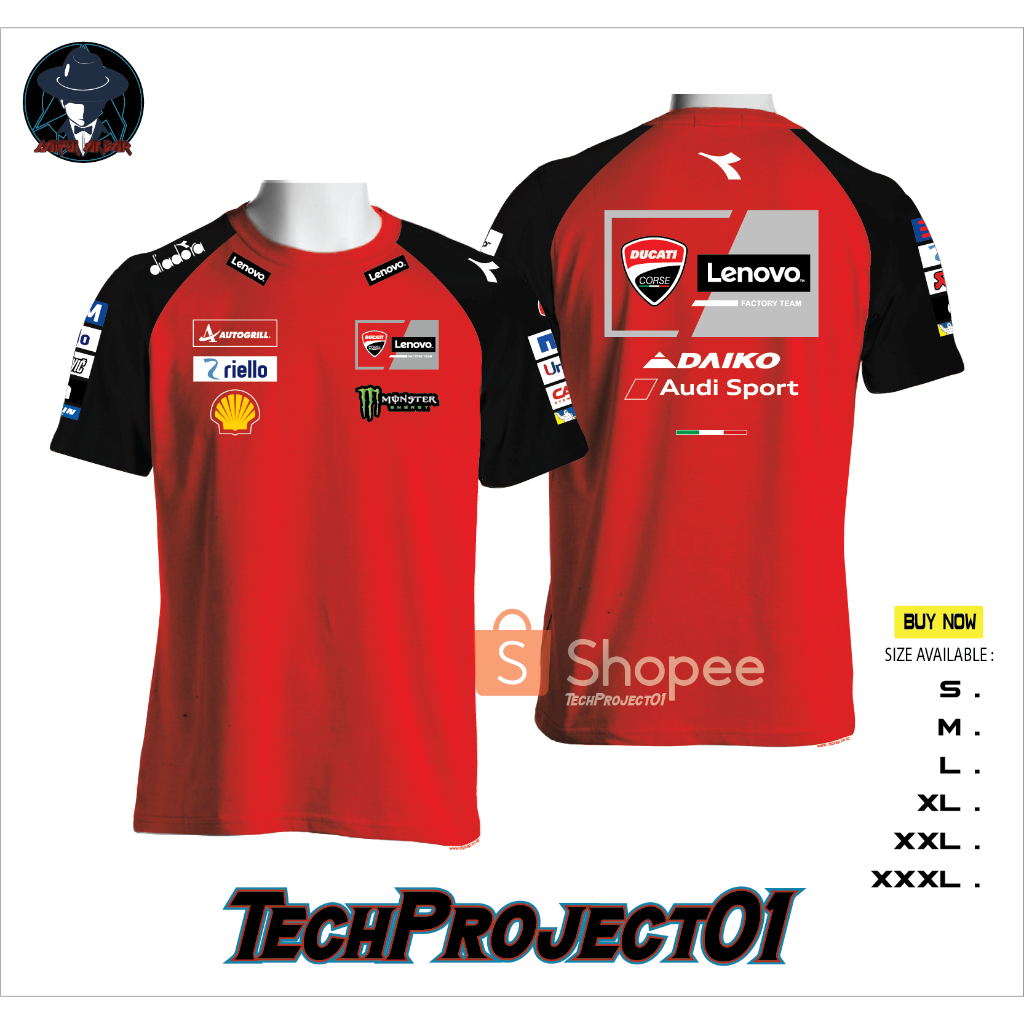 Jual Tshirt Kaos Ducati Lenovo Team Motogp 2024 Season Best Quality