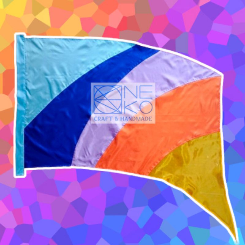 Jual Bendera | Standard Flag Gradasi Api Biru Color Guard Drumband ...
