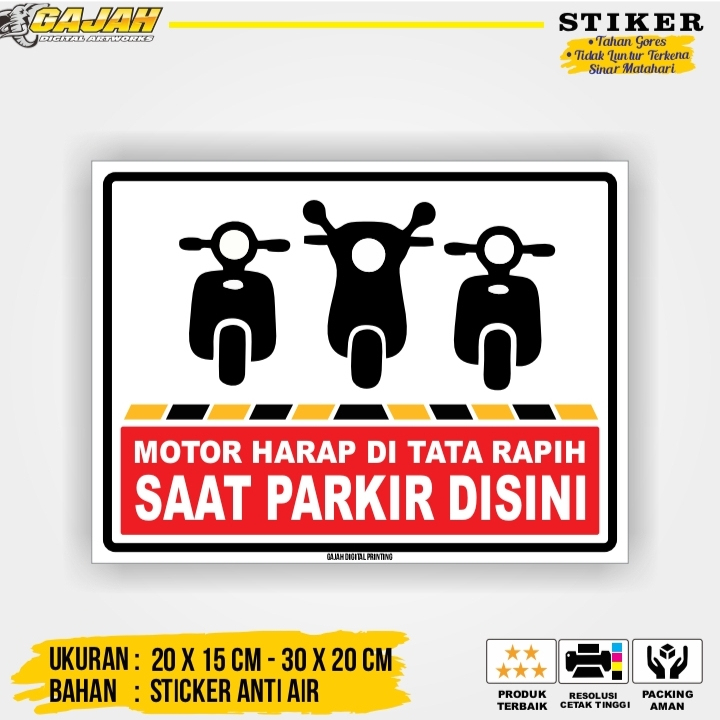 Jual Stiker Motor Harap Di Tata Rapi Saat Parkir Shopee Indonesia 2551