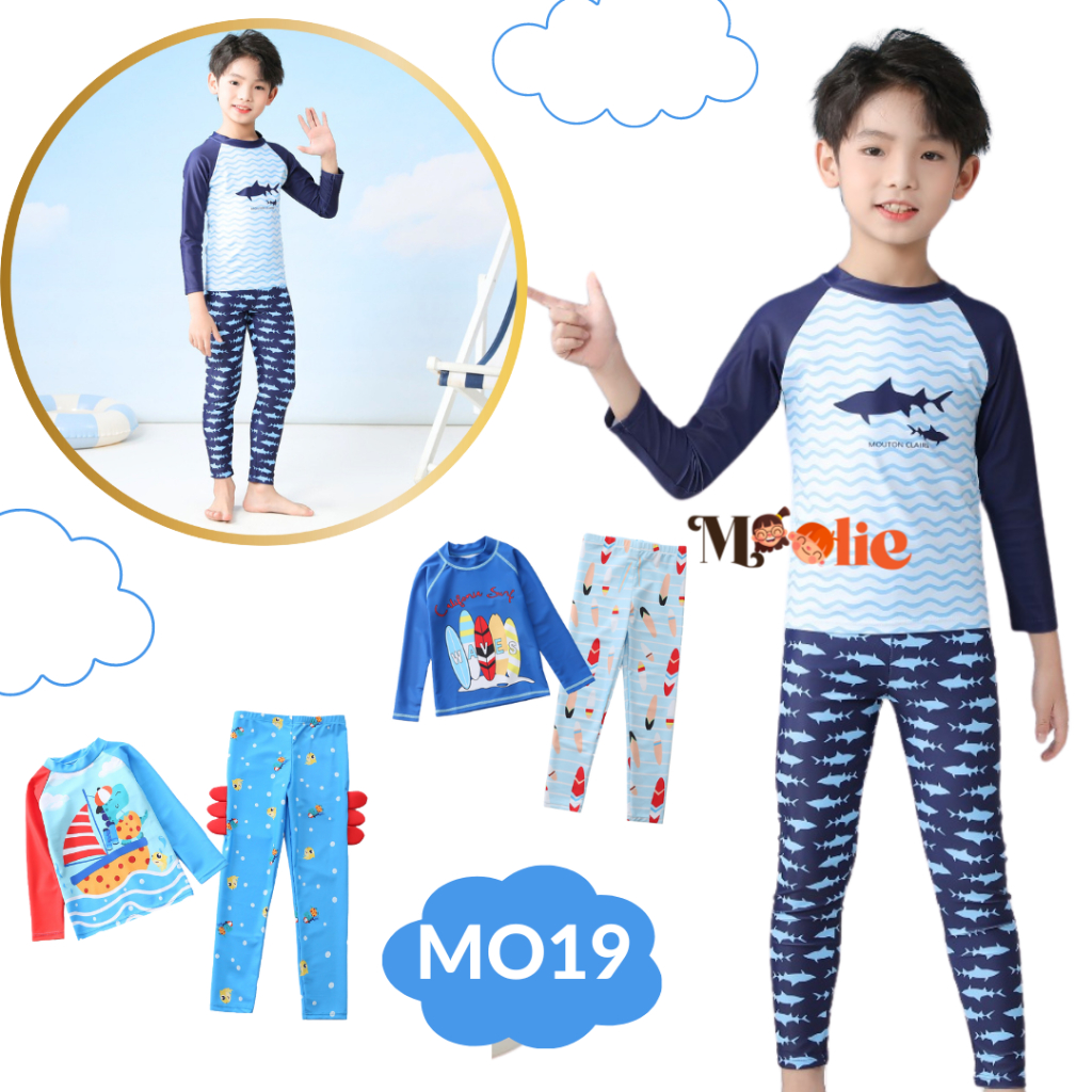 Jual MO19 Moolie Baju Renang Anak/ Baju Renang Anak Laki usia 3-8 tahun ...