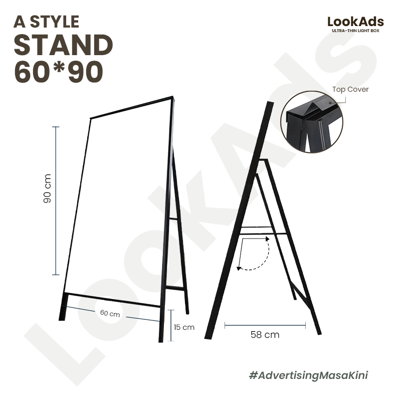Jual LED Light Box Stand 60*90cm - Frame Iklan - Frame Lampu - Neon Box ...