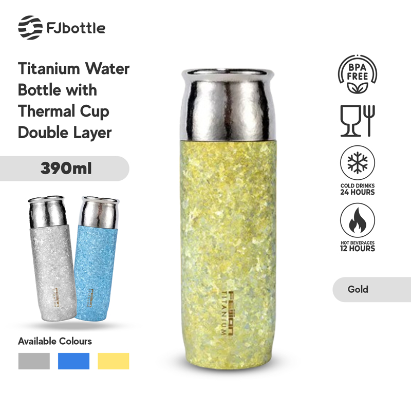 Jual FJbottle - Botol Tumbler Titanium 390ML Anti Bakterial Double ...