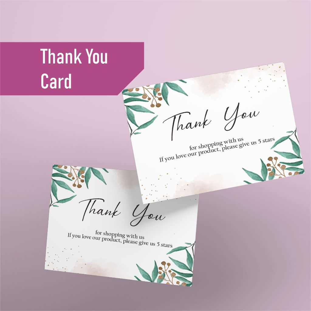 Jual Kartu Ucapan Terima Kasih Online Shop Thank You Card Custom Cetak Thank You Card H