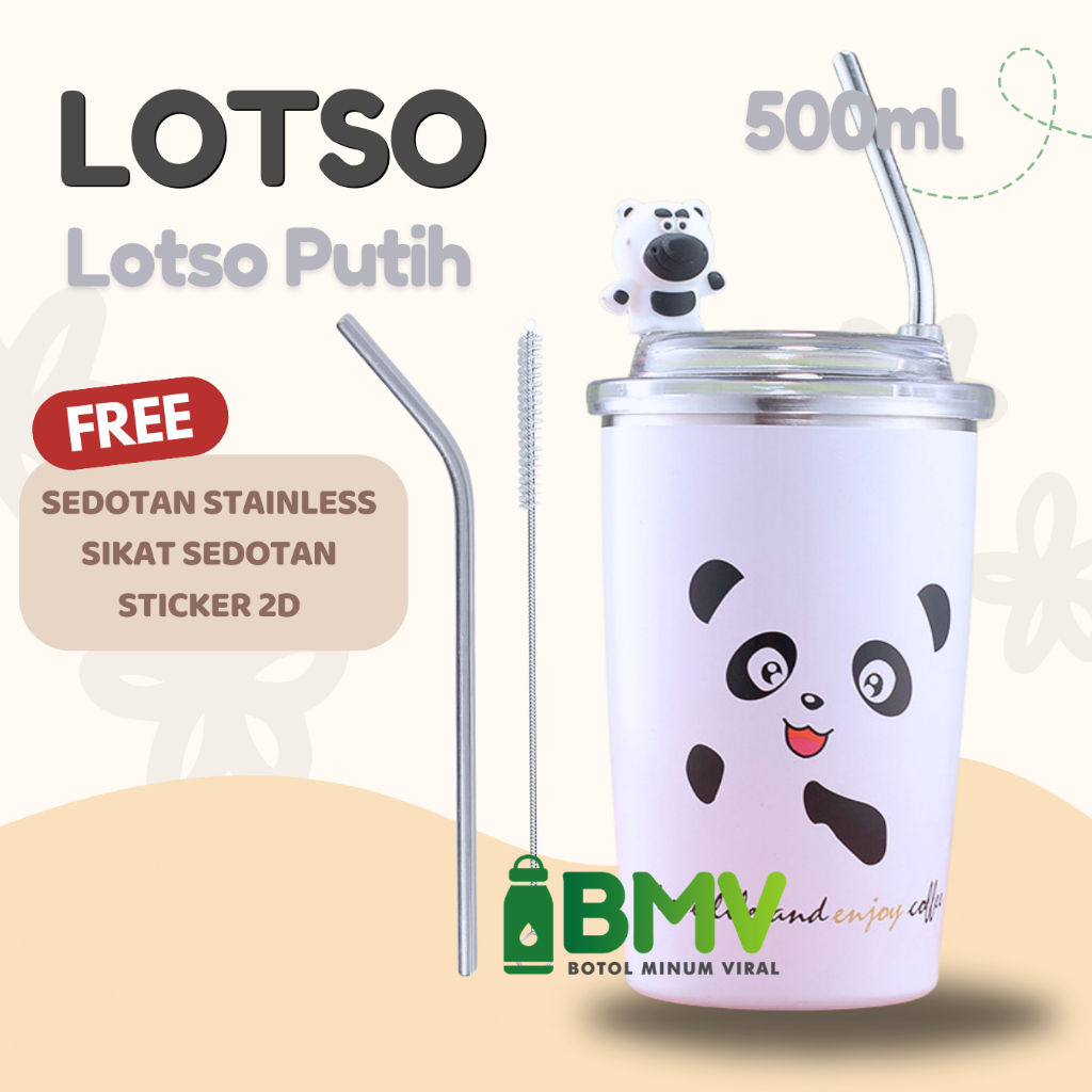 Jual Tumbler Minum Aesthetic Karakter Sedotan Viral 400 Ml Shopee Indonesia 4815