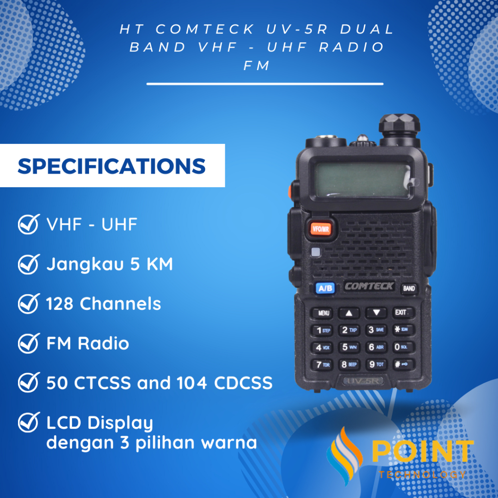Jual HT Comteck UV-5R Dual Band VHF - UHF Radio FM | Shopee Indonesia