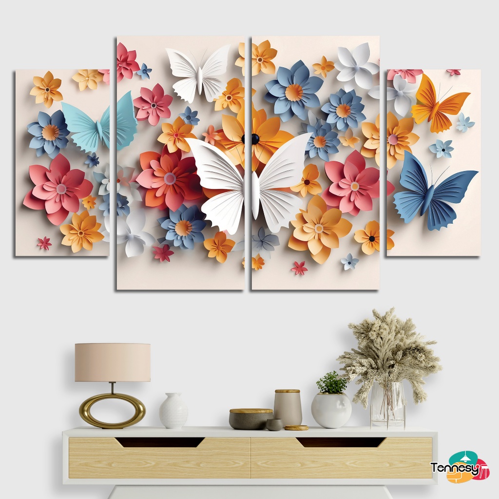 Jual TENNESY Hiasan Dinding Aesthetic 1 Set Bunga 3D Butterfly Paper