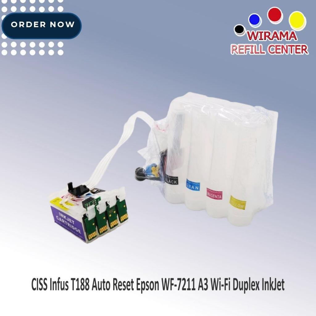 Jual CISS Infus T188 Auto Reset Epson WF-7211 A3 Wi-Fi Duplex InkJet ...