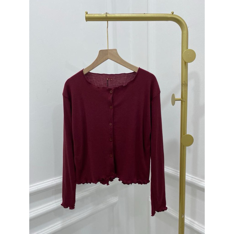 Jual CARDIGAN CROP RAJUT KOREAN OOTD MODEL KANCING RIB MODELLANO ...