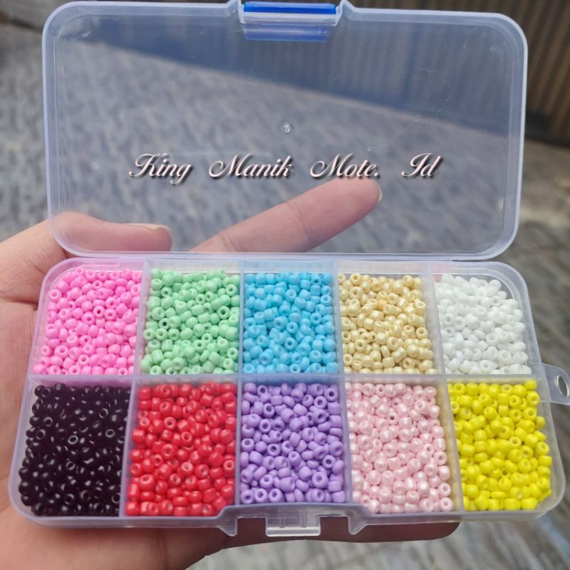 Jual Mote Pasir 3mm 8/o free Box (Tanpa Senar) COD Murah | Shopee Indonesia