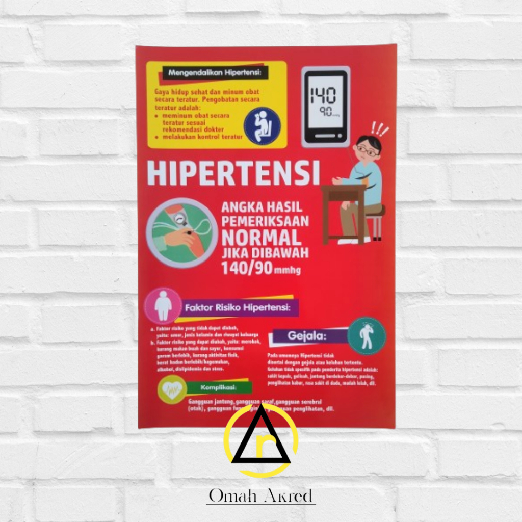 Jual Poster Hipertensi - Cara Mengendalikan Hipertensi - Farktor Resiko ...