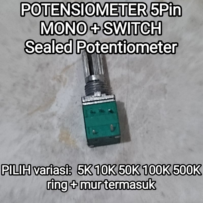 Jual POTENSIOMETER RV097NS 5p 5 PIN POTENSIO DUPLEX SEALED HIJAU 5K 10K ...