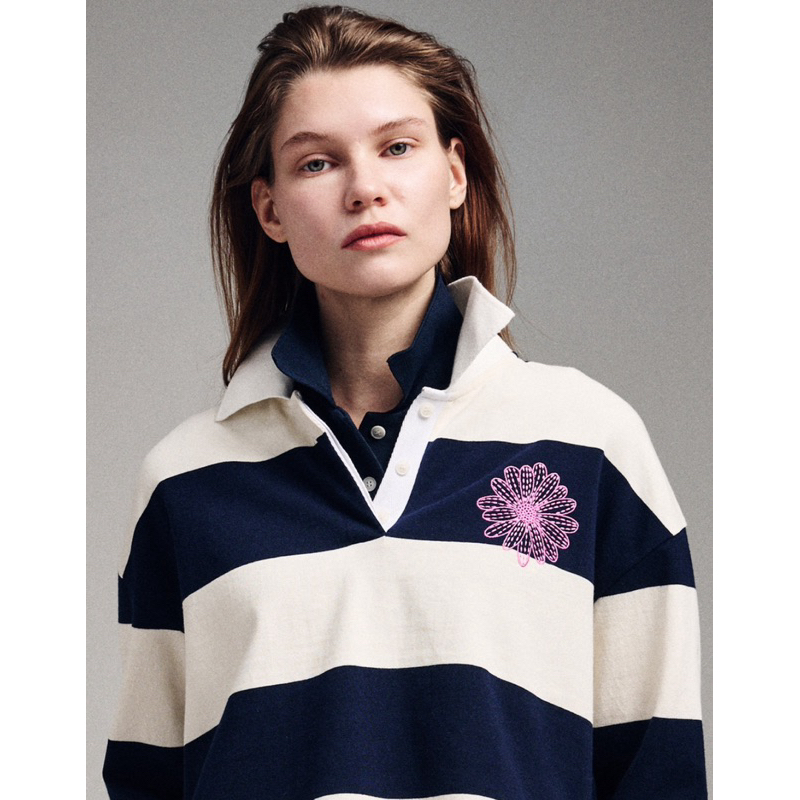 Jual MARDI_Rugby Shirt Stripe Flower | Shopee Indonesia