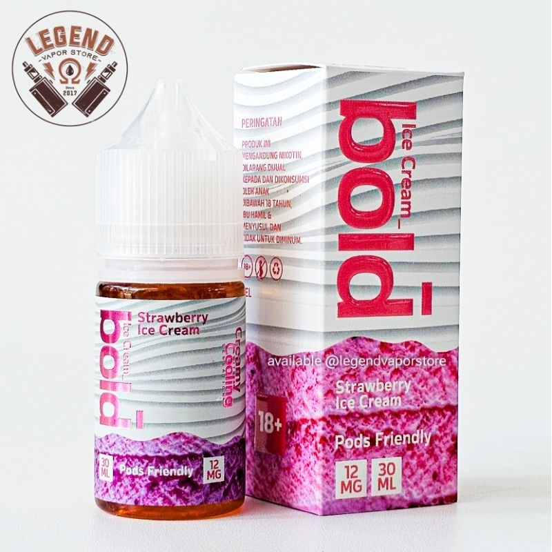 Jual SALT NIC - LIQUID BOLD Strawberry Ice Cream 30ML 12MG AUTHENTIC ...