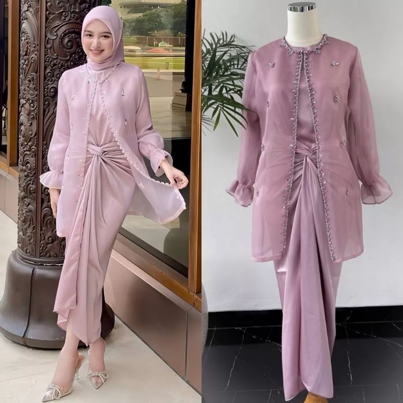 Jual Outer Organza Premiun Ready/Baju Pesta/Oneset wanita/Outer ...