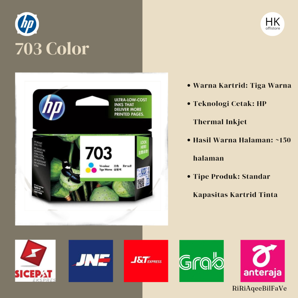 Jual HP 703 Color Original Ink / Tinta Advantage Cartridge | Shopee ...