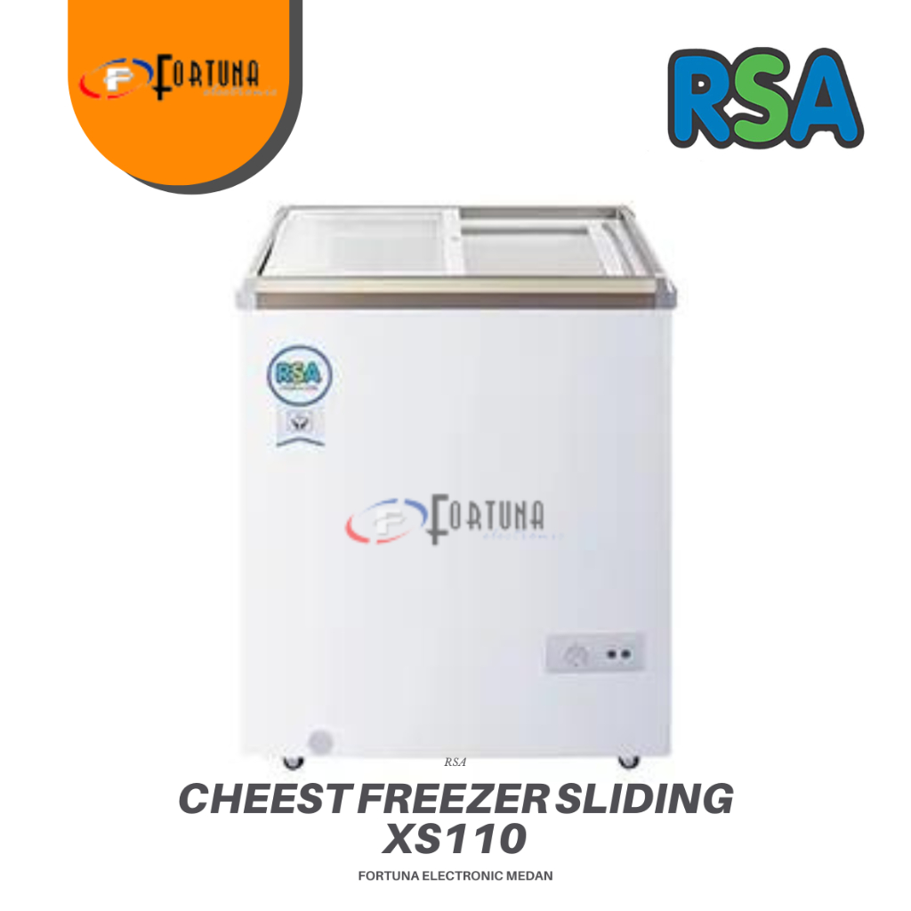 Jual CHEEST FREEZER BOX RSA SLIDING GLASS XS110 LEMARI PEMBEKU 100L ...