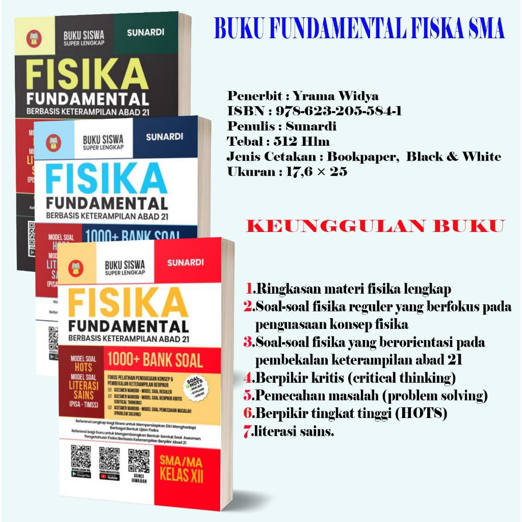 Jual Buku Ringkasan Materi Dan Latihan Soal Fisika Fundamental Sma Ma