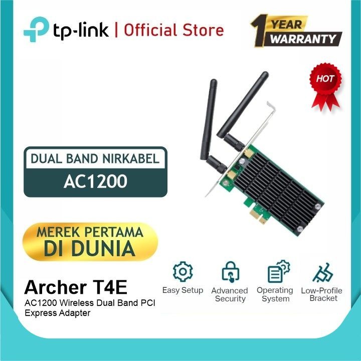 Jual TP-LINK Archer T4E AC1200 Wireless Dual Band PCI Express Adapter ...