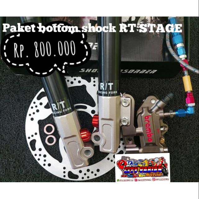 Jual Paket Tabung Bottom Shock Depan Rt Stage Racing Honda Yamaha Beat Scoopy New Vario New Mio