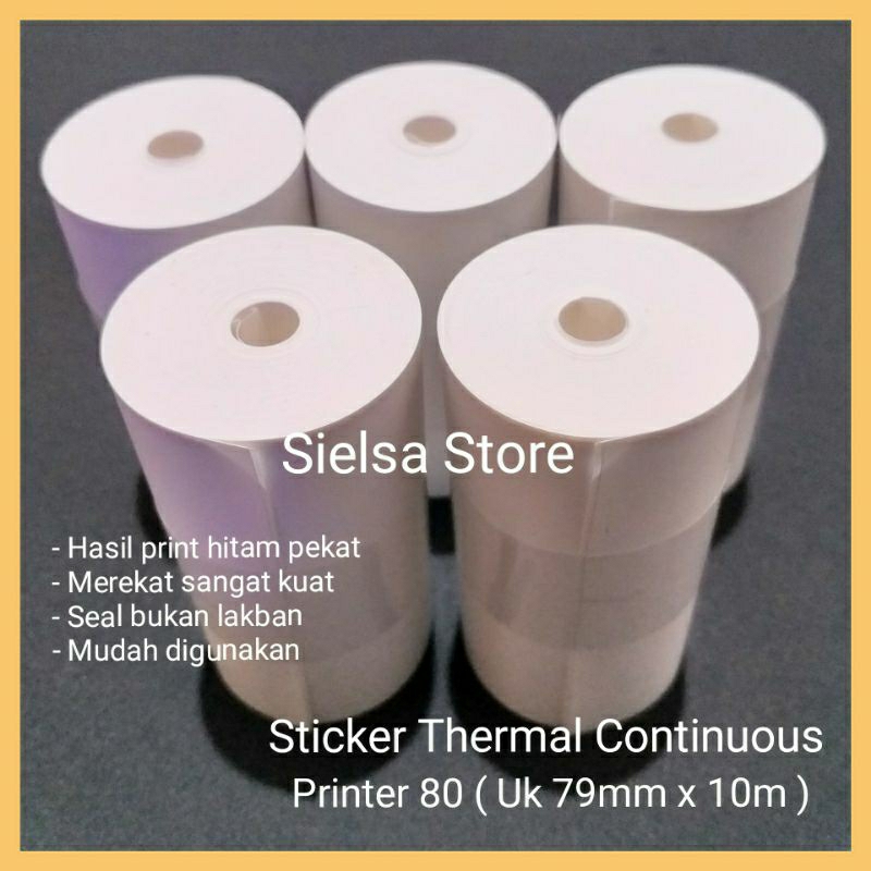 Jual Kertas Stiker Printer Thermal Mm X Meter Continuous Label Sticker Cetak Resi Olshop