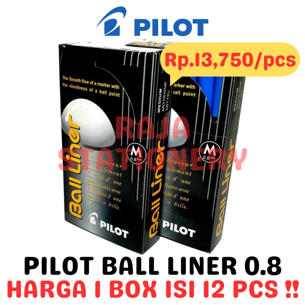 Jual Pilot Ball Liner Medium Tip Black Blue Red Green Pulpen Pen Bolpen Pilot Ballliner