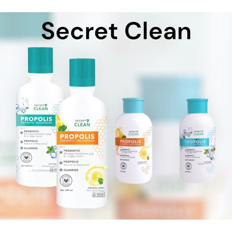 Jual Secret Clean Propolis Mouthwash 150ml & 500ml Orange, Peppermint ...