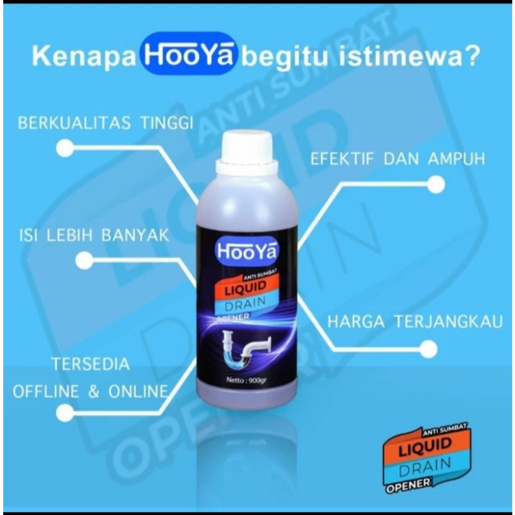 Jual HOOYA Cairan Anti Sumbat 900 Gram Liquid Drain Mengatasi ...