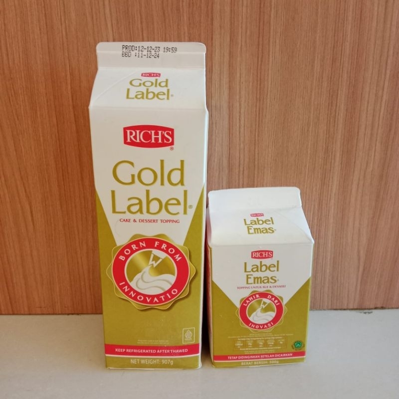 Jual Rich Gold Label 500 Gram ,907 Gram Whipping & Topping Cream