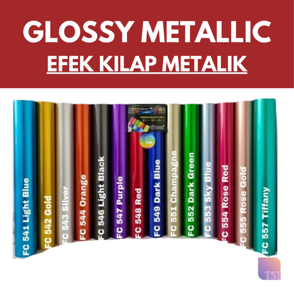 Jual Stiker Skotlet Metalik Glossy Fanchi Candy Efek Kilap Metallic