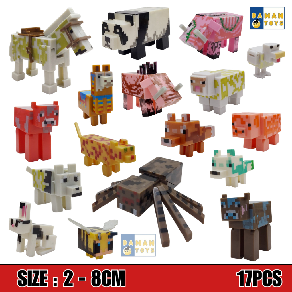 Jual Pajangan Figure Minecraft.Enderman Zombie Alex Steve Miniatur Mine ...