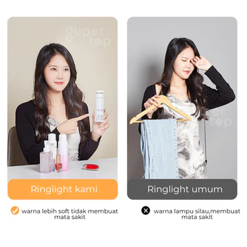 Ring Light 45cm Stand Tripod 2.1 Meter Ringlight 3 Holder Hp Lampu Live 18inch Plus Remot