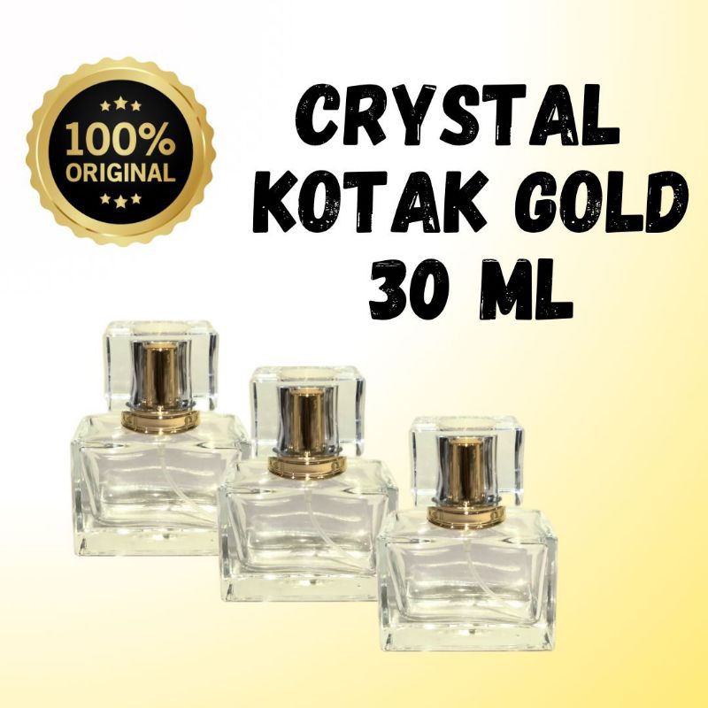 Jual BOTOL CRYSTAL KOTAK GOLD DRAT PUTAR 30 ML 1 PCS | Shopee Indonesia