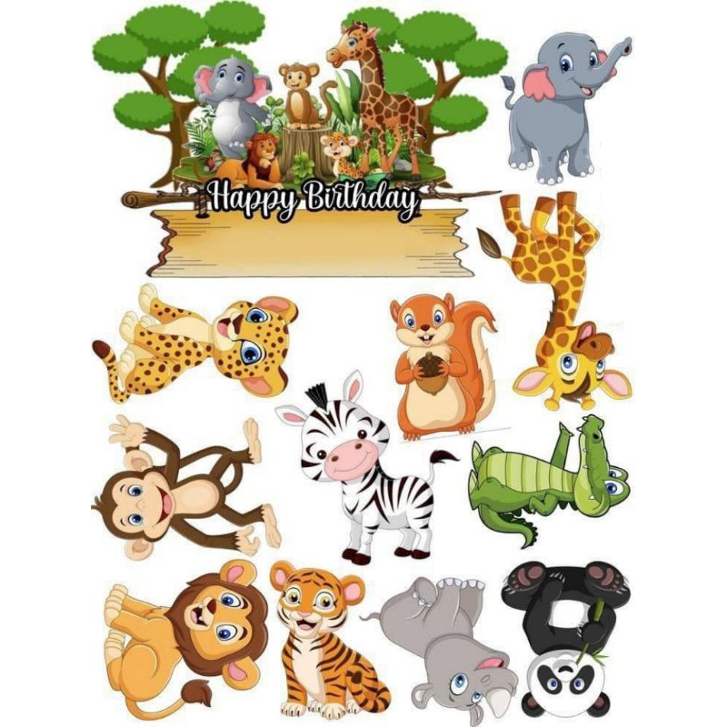 Jual TOPPER ZOO / TOPPER KEBUN BINATANG / TOPPER HIASAN KUE ULANG TAHUN