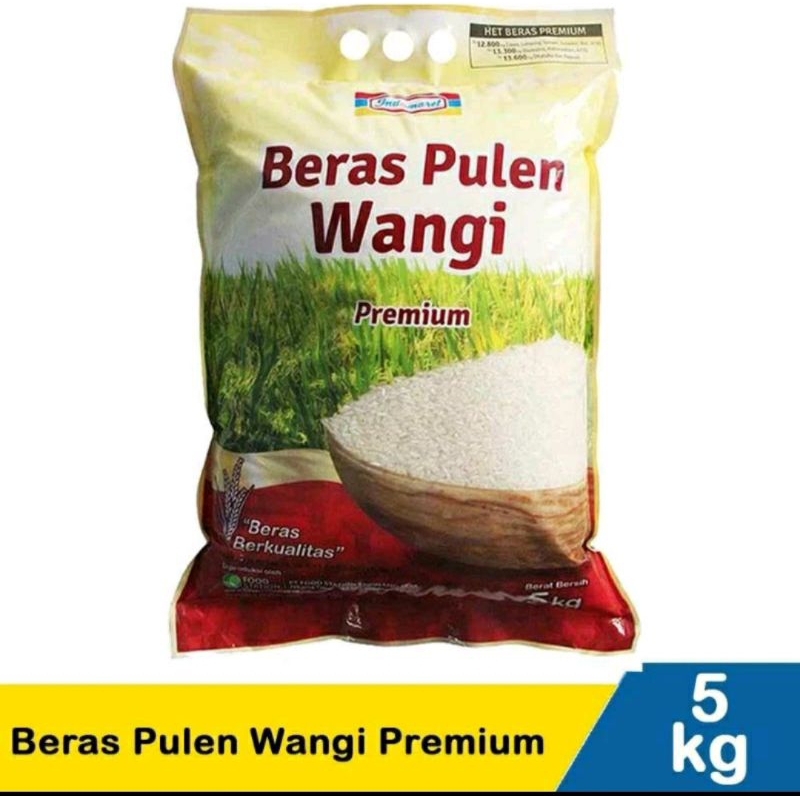 Jual Beras Indomaret Pulen Wangi Premium / Beras Kepala Super 5kg